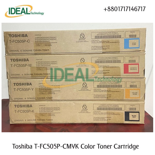Toshiba Original T-FC505C-CMYK Color Toner Cartridge