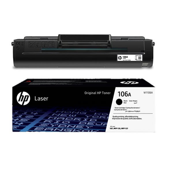 HP 106A Black Original Laser Toner Cartridge - (W1106A)