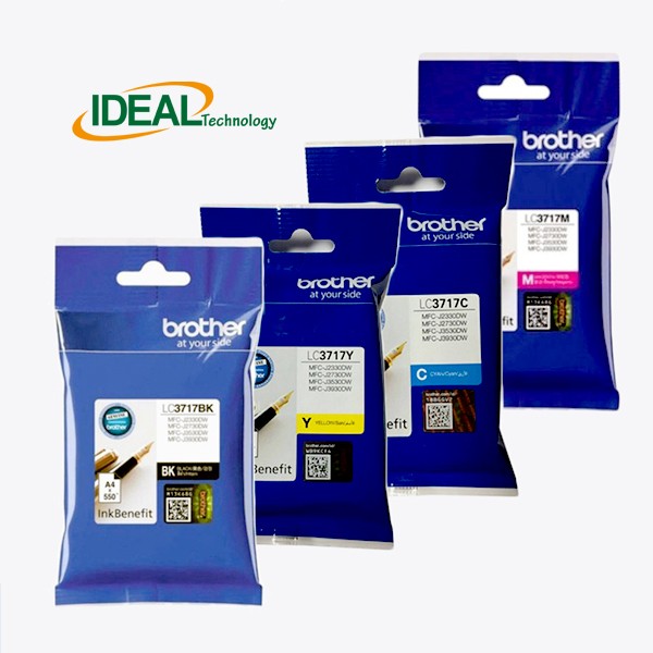 Brother LC3717 CMYBK Four Color Ink Cartridge [MFC-J 2330DW, MFC-J 3530DW, and MFC-J3930DW]