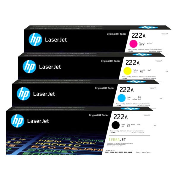 HP 222A Original Color LaserJet Toner Full Set (CMYK)