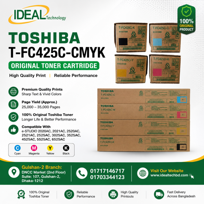 Toshiba T-FC425C-CMYK Full Set Color Toner Cartridge
