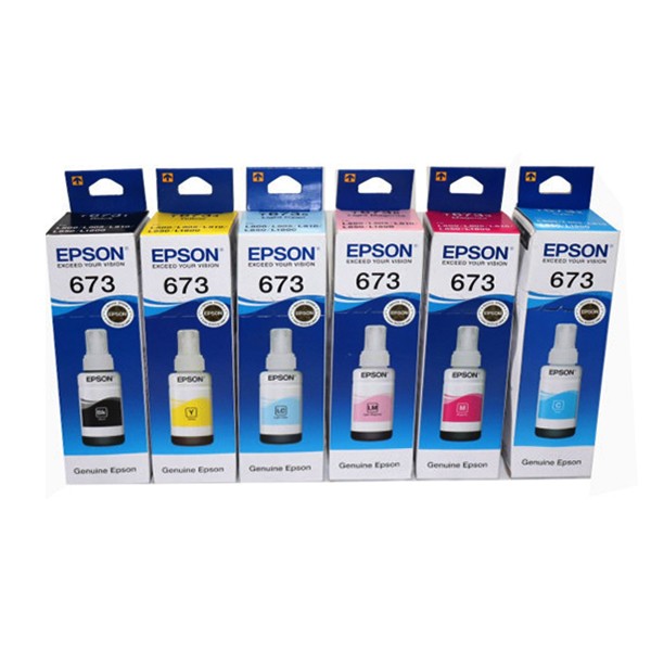 EPSON T673 Full Set Color Refill Ink Bottle (6-Pcs)